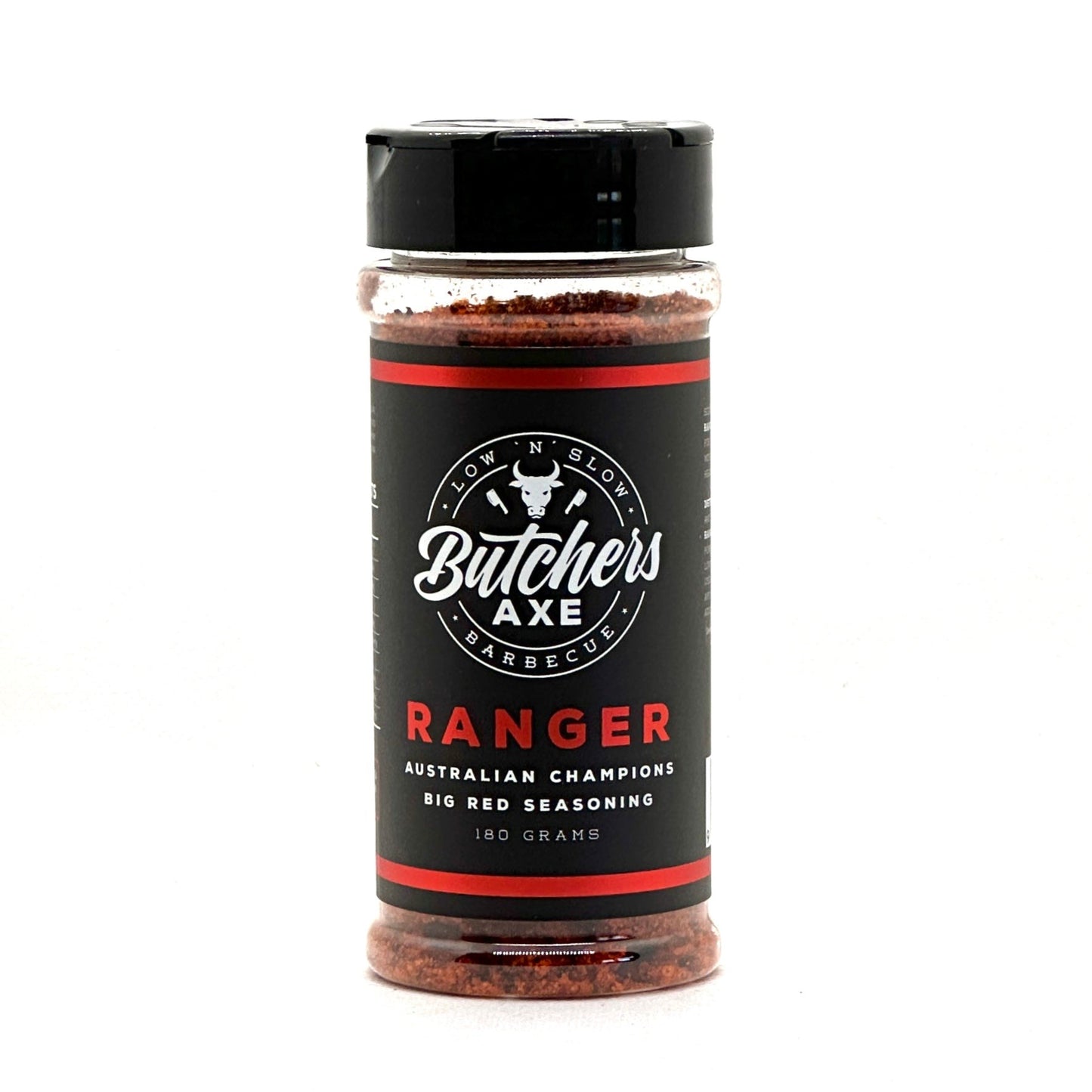 High-resolution image showcasing the vibrant packaging of Butcher's Axe Ranger Seasoning against a clean background.
